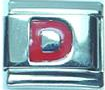 Red letter - D - 9mm Italian charm - Click Image to Close